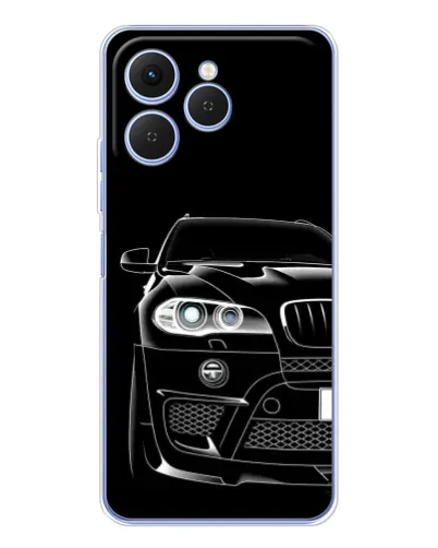 Чехол для TECNO Spark 40 с картинкой «Темный силуэт BMW»