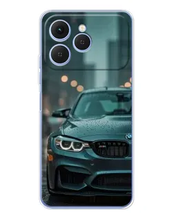 Чехол для TECNO Spark 40 с картинкой «BMW в огнях города»
