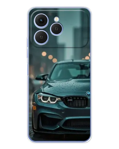 Чехол для TECNO Spark 40 с картинкой «BMW в огнях города»