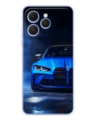 Чехол для TECNO Spark 40 с картинкой «Голубая BMW M4»