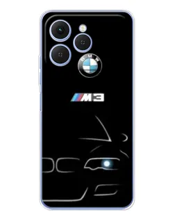 Чехол для TECNO Spark 40 с картинкой «Минималистичный принт BMW M3»