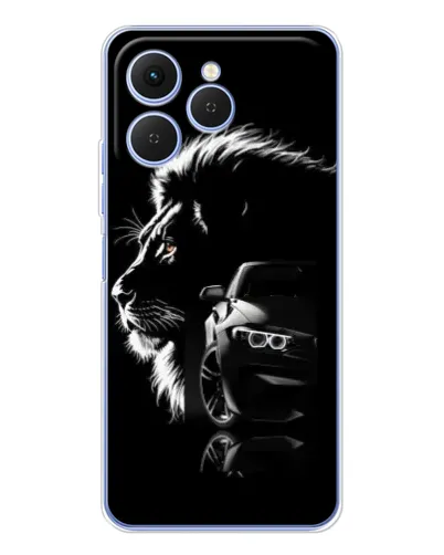Чехол для TECNO Spark 40 с картинкой «BMW и лев»
