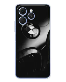 Чехол для TECNO Spark 40 с картинкой «Эмблема BMW — макро»