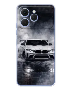 Чехол для TECNO Spark 40 с картинкой «BMW сквозь туман»