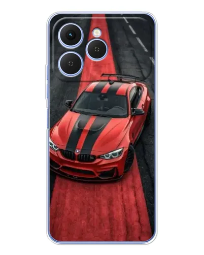 Чехол для TECNO Spark 40 с картинкой «BMW на красной дорожке»