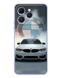 Чохол для TECNO Spark 40 з картинкою «BMW в білому диму»