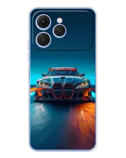 Чохол для TECNO Spark 40 з картинкою «BMW — вогні неону»