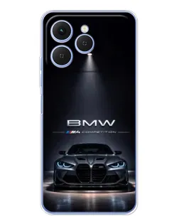 Чохол для TECNO Spark 40 з картинкою «BMW крізь нічне місто»