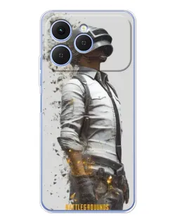 Чехол для TECNO Spark 40 с картинкой «PUBG — боец в пыли»