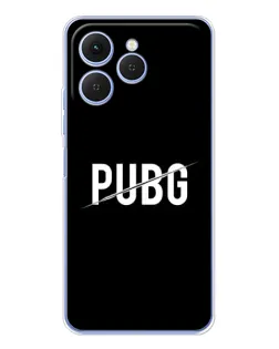 Чехол для TECNO Spark 40 с картинкой «PUBG — белый логотип»