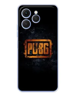 Чехол для TECNO Spark 40 с картинкой «PUBG — золотой логотип»