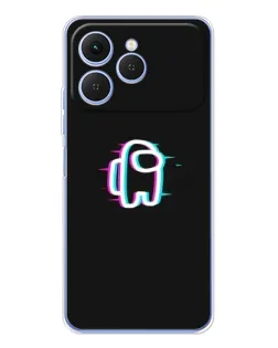 Чехол для TECNO Spark 40 с картинкой «Among Us неон»
