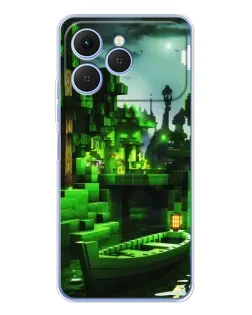 Чехол для TECNO Spark 40 с картинкой «Minecraft лесной пейзаж»