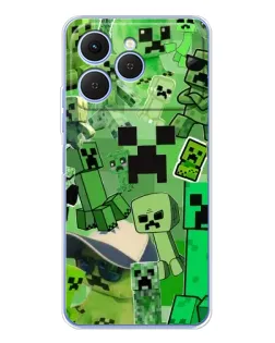 Чехол для TECNO Spark 40 с картинкой «Криперы Minecraft»