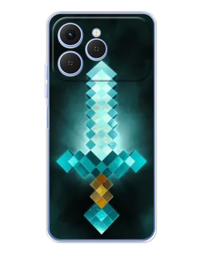Чехол для TECNO Spark 40 с картинкой «Алмазный меч неон»