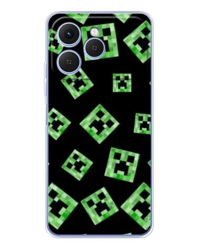 Чехол для TECNO Spark 40 с картинкой «Паттерн с криперами»