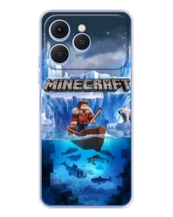 Чехол для TECNO Spark 40 с картинкой «Minecraft ледяной мир»