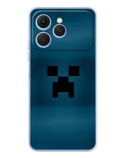 Чехол для TECNO Spark 40 с картинкой «Крипер текстура»