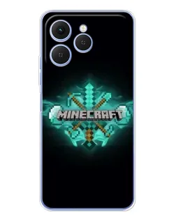 Чехол для TECNO Spark 40 с картинкой «Minecraft Diamond лого»