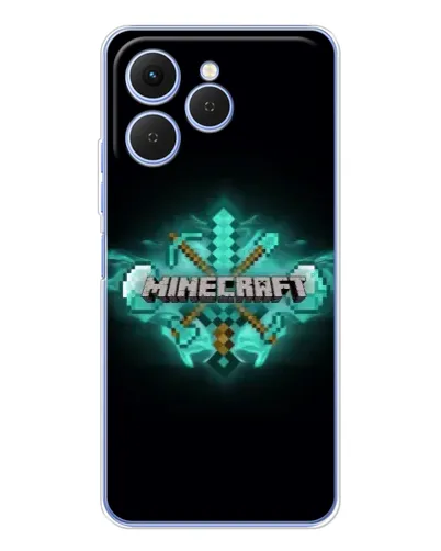 Чехол для TECNO Spark 40 с картинкой «Minecraft Diamond лого»