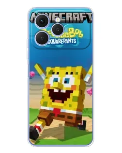Чохол для TECNO Spark 40 з картинкою «Губка Боб Minecraft» Чохол для TECNO Spark 40 з картинкою «Губка Боб Minecraft»