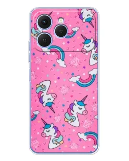 Чехол для TECNO Spark 40 с картинкой «Unicorn паттерн розовый» Чехол для TECNO Spark 40 с картинкой «Unicorn паттерн розовый»