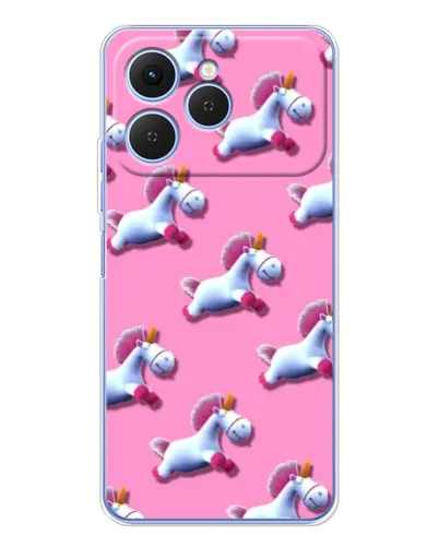 Чехол для TECNO Spark 40 с картинкой «Единороги на розовом»