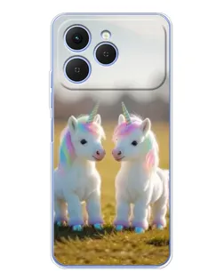 Чехол для TECNO Spark 40 с картинкой «Пара единорогов»