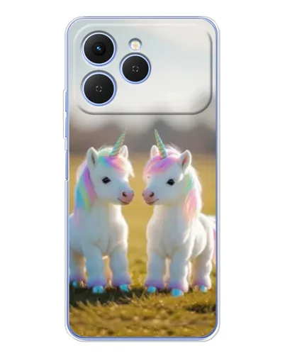 Чехол для TECNO Spark 40 с картинкой «Пара единорогов»