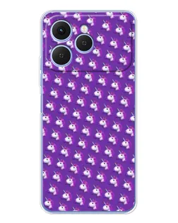 Чехол для TECNO Spark 40 с картинкой «Единороги на фиолетовом»