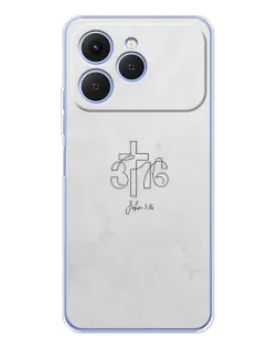 Чохол для TECNO Spark 40 з картинкою «Івана 3:16 Хрест»