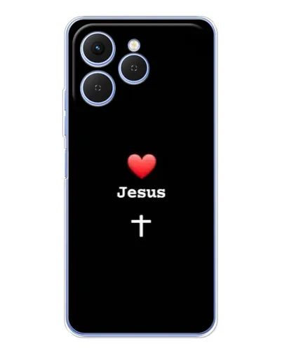 Чехол для TECNO Spark 40 с картинкой «Сердце - Jesus» Чехол для TECNO Spark 40 с картинкой «Сердце - Jesus»