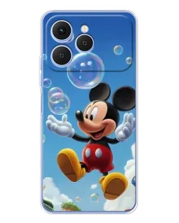 Чехол для TECNO Spark 40 с картинкой «Mickey и мыльные пузыри»