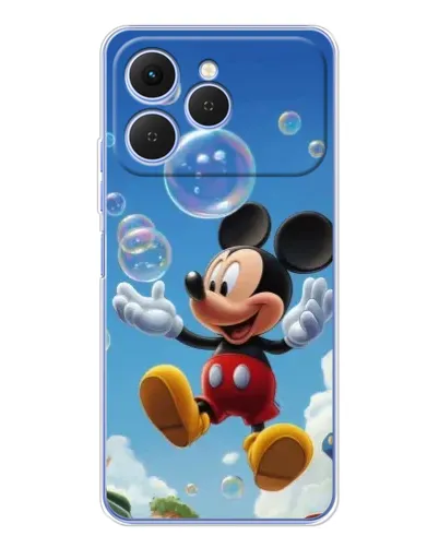 Чехол для TECNO Spark 40 с картинкой «Mickey и мыльные пузыри»