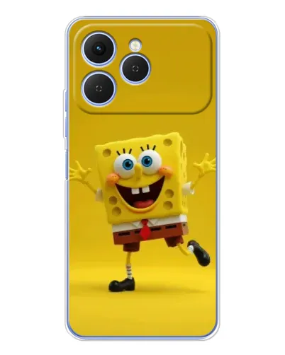 Чехол для TECNO Spark 40 с картинкой «Позитивный Губка Боб» Чехол для TECNO Spark 40 с картинкой «Позитивный Губка Боб»