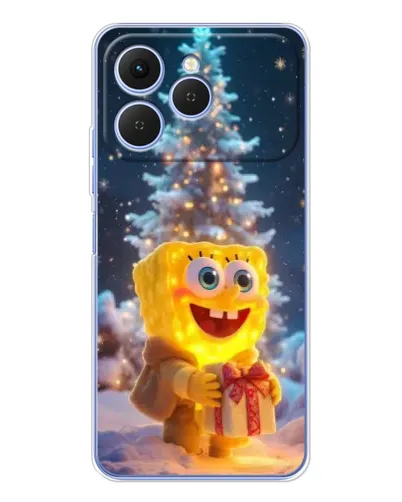 Чехол для TECNO Spark 40 с картинкой «Рождественский Спанч Боб» Чехол для TECNO Spark 40 с картинкой «Рождественский Спанч Боб»