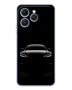 Чехол для TECNO Spark 40 с картинкой «Силуэт Tesla Night»