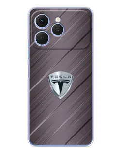 Чехол для TECNO Spark 40 с картинкой «Металлическая текстура Tesla»
