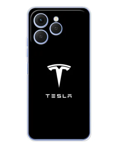Чехол для TECNO Spark 40 с картинкой «Tesla White Logo» Чехол для TECNO Spark 40 с картинкой «Tesla White Logo»