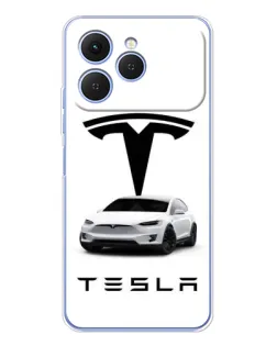 Чехол для TECNO Spark 40 с картинкой «Tesla White Style»