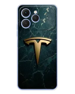 Чехол для TECNO Spark 40 с картинкой «Мраморная Tesla Gold»