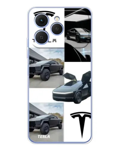 Чехол для TECNO Spark 40 с картинкой «Коллаж Cybertruck Tesla» Чехол для TECNO Spark 40 с картинкой «Коллаж Cybertruck Tesla»