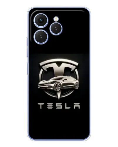 Чехол для TECNO Spark 40 с картинкой «Tesla — серебристое авто» Чехол для TECNO Spark 40 с картинкой «Tesla — серебристое авто»