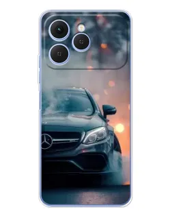 Чехол для TECNO Spark 40 с картинкой «Mercedes — ночной город»