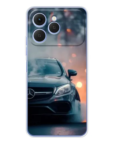 Чехол для TECNO Spark 40 с картинкой «Mercedes — ночной город»