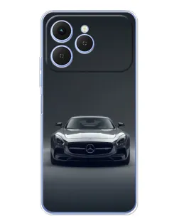 Чехол для TECNO Spark 40 с картинкой «Mercedes на черном»