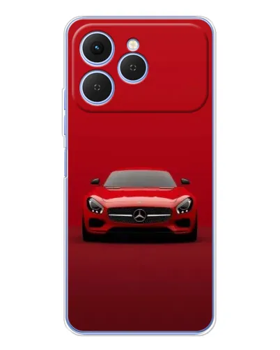 Чехол для TECNO Spark 40 с картинкой «Красный Mercedes AMG»
