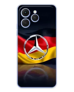 Чехол для TECNO Spark 40 с картинкой «Mercedes — флаг Германии»
