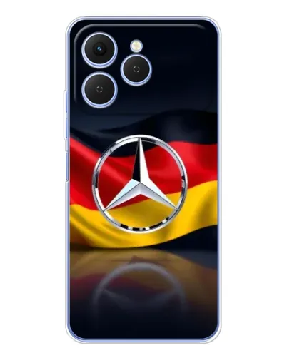 Чехол для TECNO Spark 40 с картинкой «Mercedes — флаг Германии»