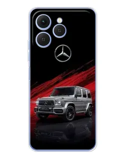 Чехол для TECNO Spark 40 с картинкой «Mercedes G-Class красный»